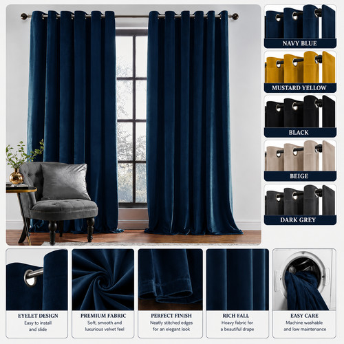 Velvet blackout curtains - velvet,