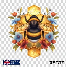 Floral bee honey comb - on,
