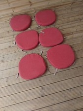 Ercol Dining Chair Pad Cushions Red Set of 6