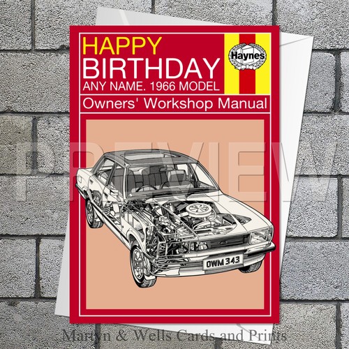 Haynes manual themed birthday - haynes,