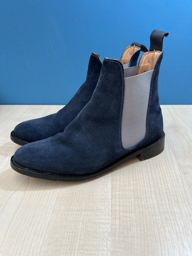 Nps navy blue suede chelsea - nps,