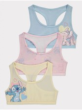 Stitch and Angel Pastel Crop Tops 3 Pack Training Bra Racer Backed