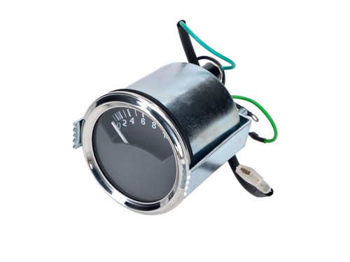 Rev counter 60mm black chrome - rev, black/chrome