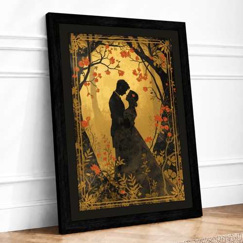 Lovers gold art deco - art,
