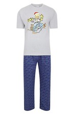 Mens Christmas Pyjamas Simpsons Lights PJ Set Night Sleep Lounge Wear M-XXL New