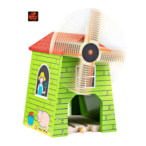 Windmill wooden railway train - railway,