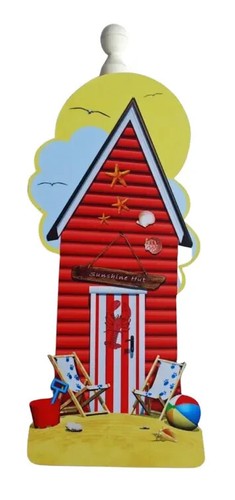 Free standing red beach hut - standing,