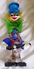 ? Very Rare Murano Clown Art Glass Figurine With Guitar c1960/70s ?30cm