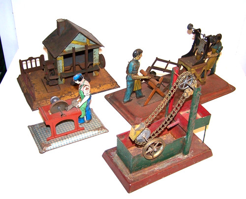 Set antique steam engine - set,