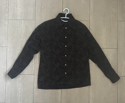 Vintage black rose embroidered - black,