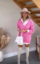 Zara pink relaxed fit neck - zara,