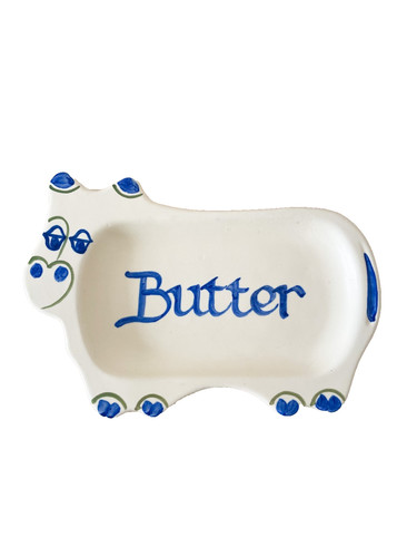 Ceramic cow butter dish - cow,