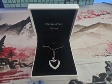 Warren James Silver Tone Swarovski Crystal Heart Pendant Necklace