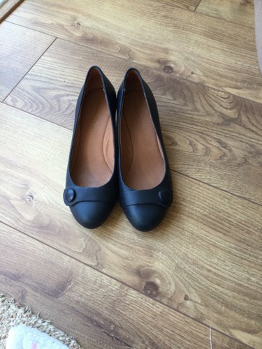 Next ladies navy leather wedge