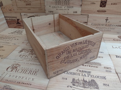 Wooden wine box crate - wooden, ~