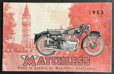 MATCHLESS RANGE Motorcycle Sales Brochure 1953 #CP713/8/52/120M  Models G9 G3/L+