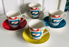 CATH KIDSTON - Clocks Set of 4 x Cups & Saucers 