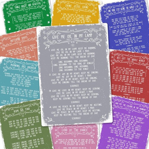 Metal wall sign hymns - metal,