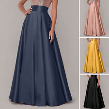 UK Stock Womens A-Line High Waist Party Gown Skirts Flare Swing Long Maxi Dress