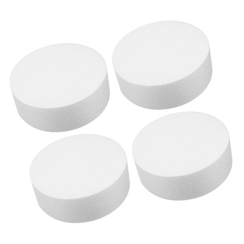 4pcs white round foam - foam, cake