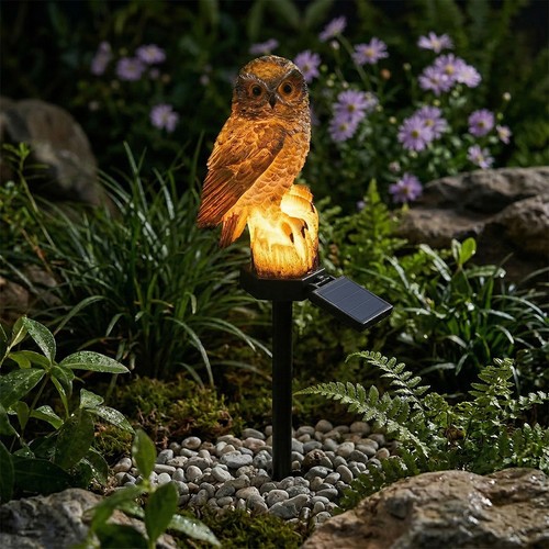 Owl solar powered garden light - solar,