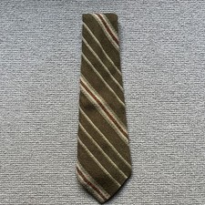Vintage Vardoc Men's Neck Repp Tie Brown Striped 1940's Wool W 4.5 in L 54 in