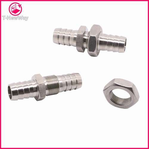 Hose barb bulkhead stainless - barb,