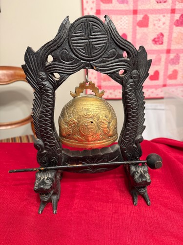 Antique chinese wood and brass - chinese,