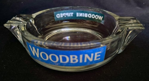 Vintage woodbine glass ashtray - glass,