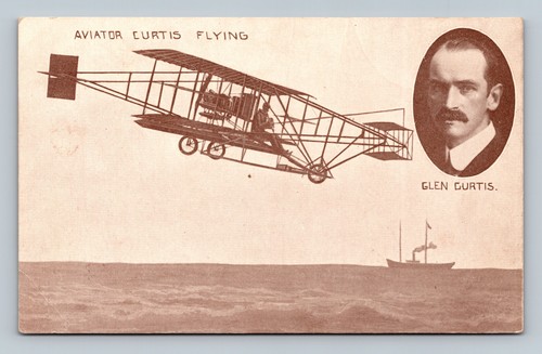 Postcard aviator curtis flying - aviator,