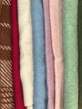 Proper WOOL squares x 12 hooky rag rug crafts quilting felting BLANKET OFFCUTS