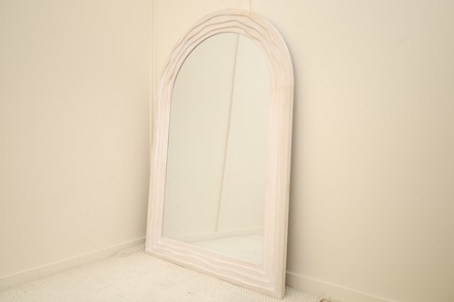 White wash wood arched leaner - wood,