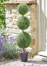 Artificial Trio Topiary Tree In Pot 60cm Fake Plants for Indoor Outdoor pathways