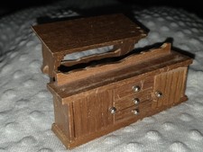 RARE Oak Leaf Doll House Wooden Cabinet Table Living Room Dining Furniture 1:12