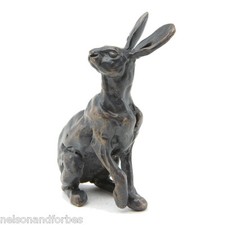 Bronze hare sculpture - sculpture, (solid