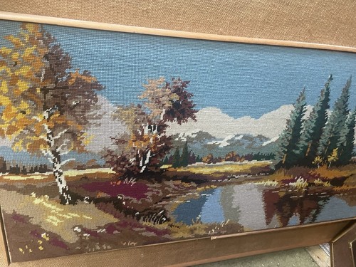 Framed completed vintage