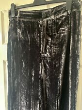 Worn Once Dark Grey Velvet ZARA Long Leg Trousers M 10/12 32" waist 33" leg