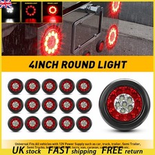 4" Round Red & White 16-LED