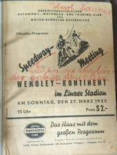  Speedway  Program 27.3.1955 Linz Austria Wembley TEAM - kontinental TEAM
