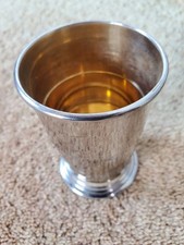 Antique Vintage Pocket Collapsible Cup With Case Nickel Plated Made In England