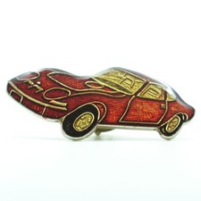 Vintage Classic Red Porsche Sports Car, Enamel Lapel Pin Badge - Gold Tone – 80s