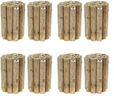 Log Rolls Wooden Log Roll Edging Garden Border Lawn Edge 15" high Set of 8