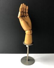 Wooden Mannequin Hand on Stand w/ Articulated Wrist Fingers Artist / Shop