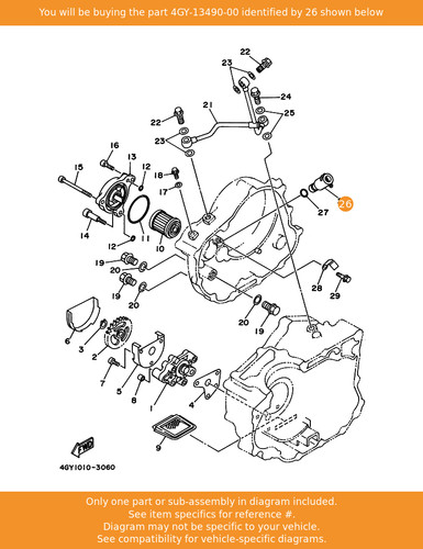 Yamaha relief valve - valve, assy