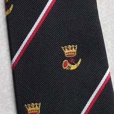 Tie Necktie Mens Vintage Crested Club Association Society CROWN & HORN 