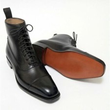 Handmade Men Burnished Cap Toe