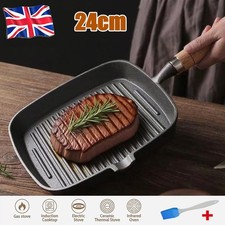 Grill Pan Non Stick Griddle Frying Poring Lips Induction Skillet Cooking Steak