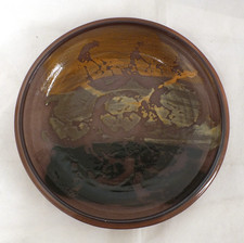 Vintage Hand Made Studio Pottery Redware Bowl Dish Signed PR 1998 (Had)