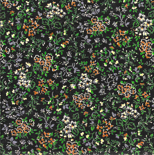 Cotton needlecord black ditsy
