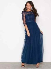 CHI CHI LONDON Saskia Dress Navy UK 10 RRP £72 LN130 HH 06
